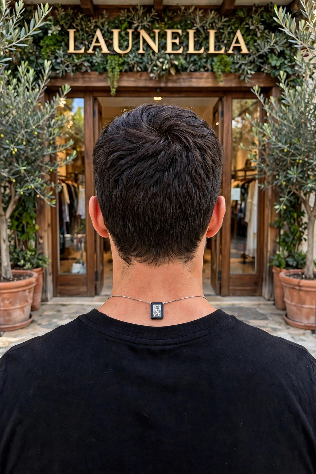 Escapulário Placa Religiosa Aço Inoxidável Masculino 68cm Rommanel