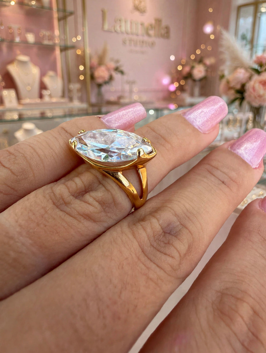 Anel Solitário Zircónia Cristal Coleção Ana Hickmann Rommanel