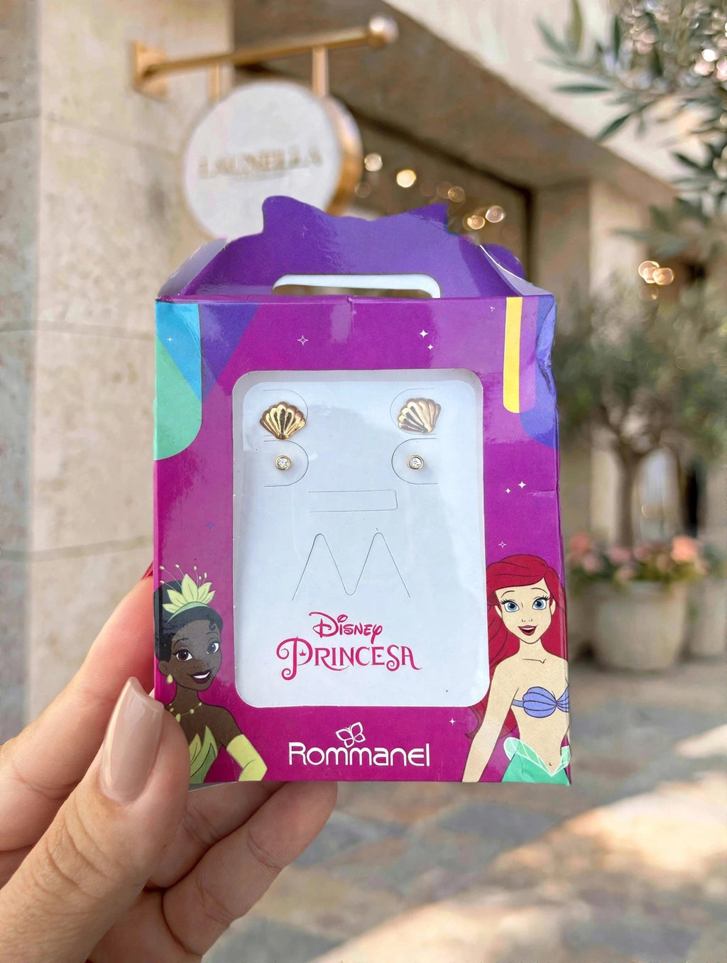 Dupla de Brincos Pequena Sereia Disney Rommanel