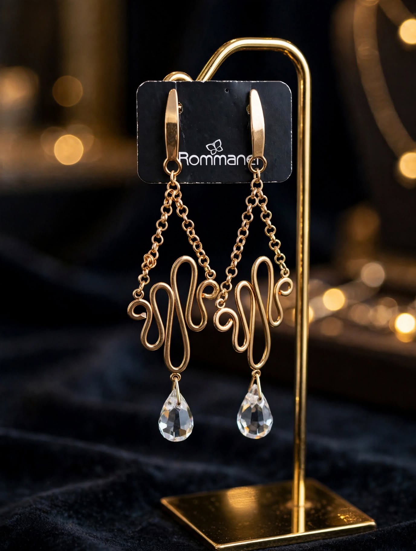 Brinco Pendente Chandelier Cristal Rommanel