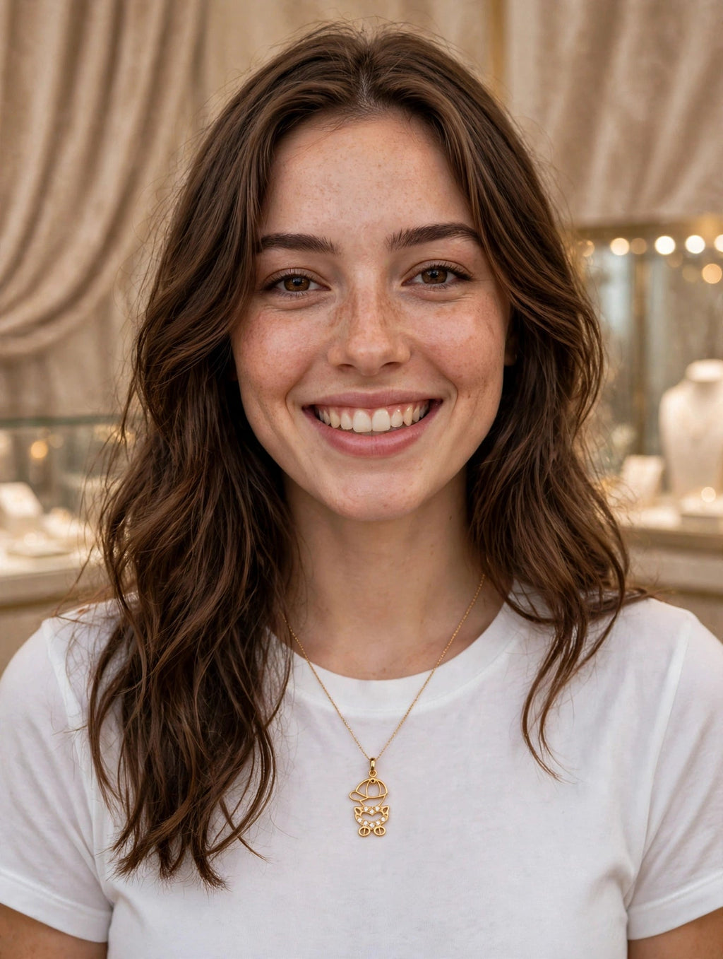 Pingente Menina/Menino Zircónias Rommanel