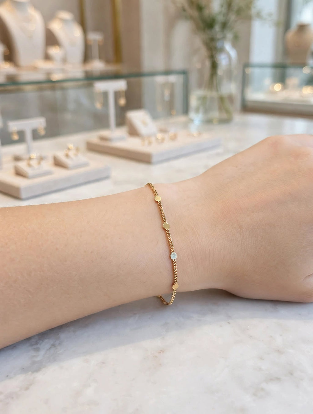 Pulseira Malha Grumet Chapinhas Circulares Rommanel
