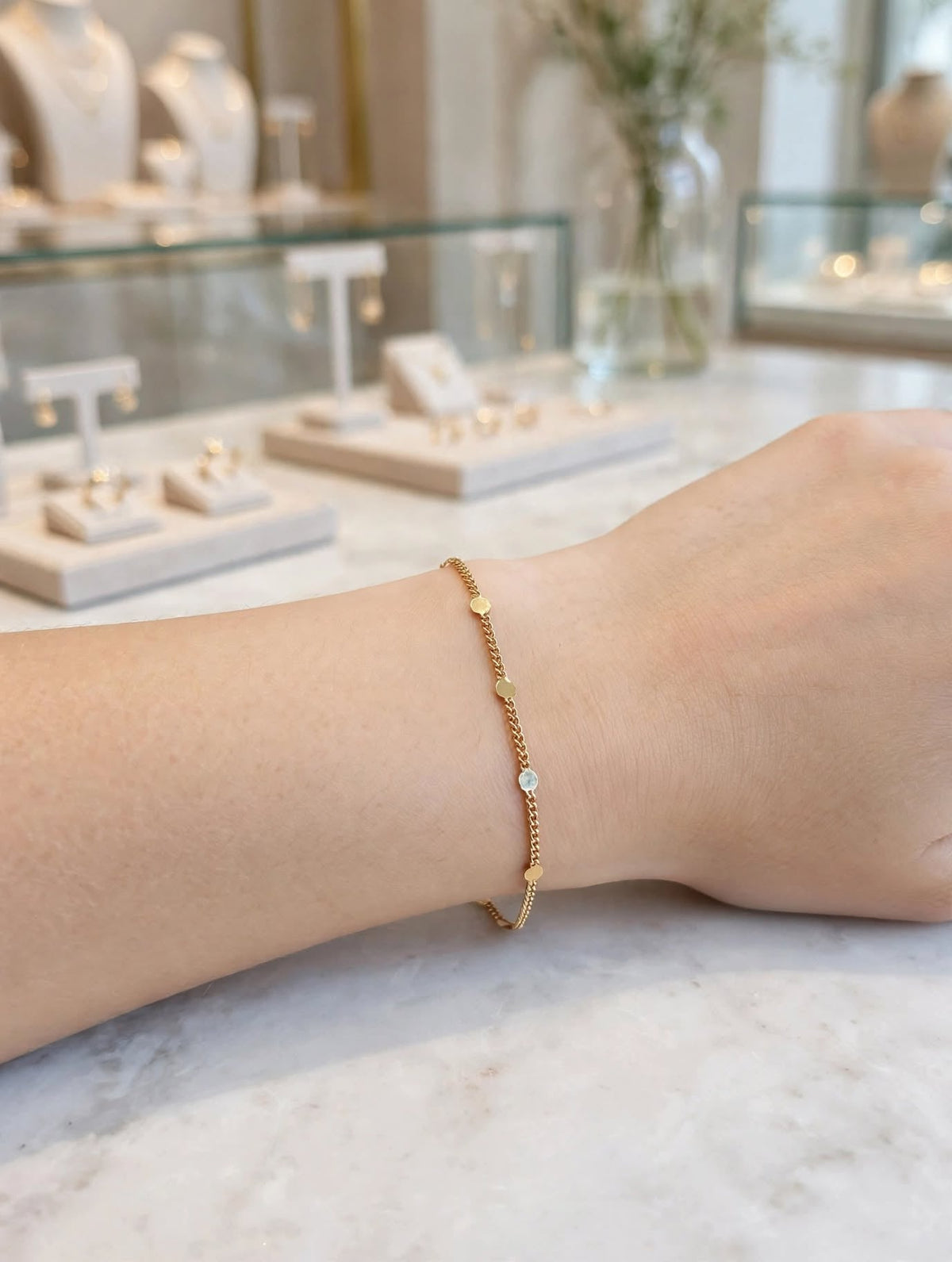 Pulseira Malha Grumet Chapinhas Circulares Rommanel