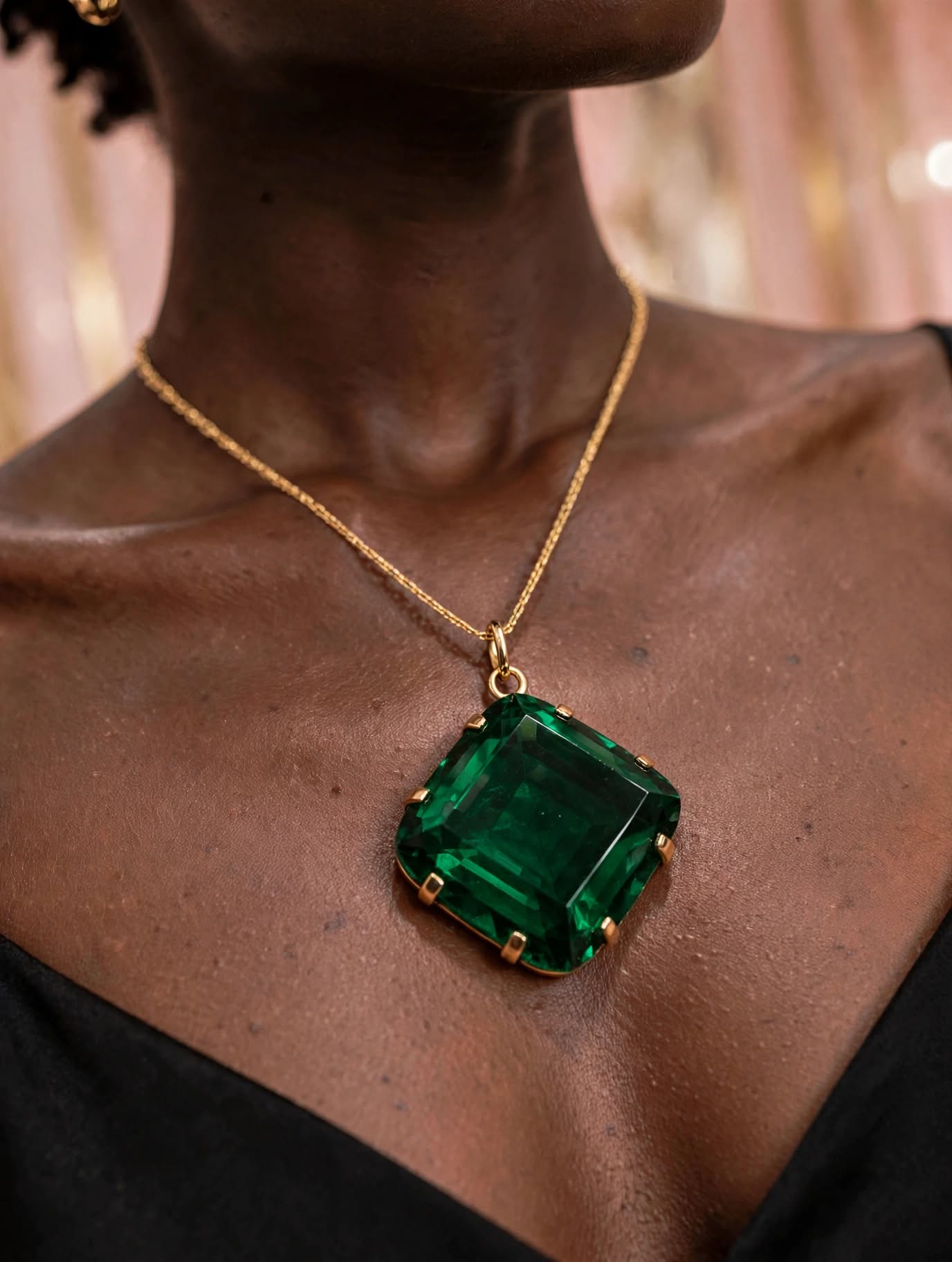 Pingente Cristal Verde Esmeralda Coleção Ana Hickmann Rommanel