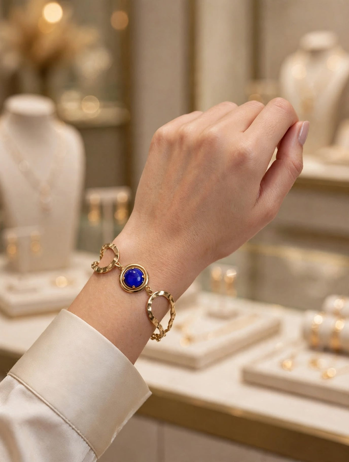 Bracelete Cristal Azul Rommanel