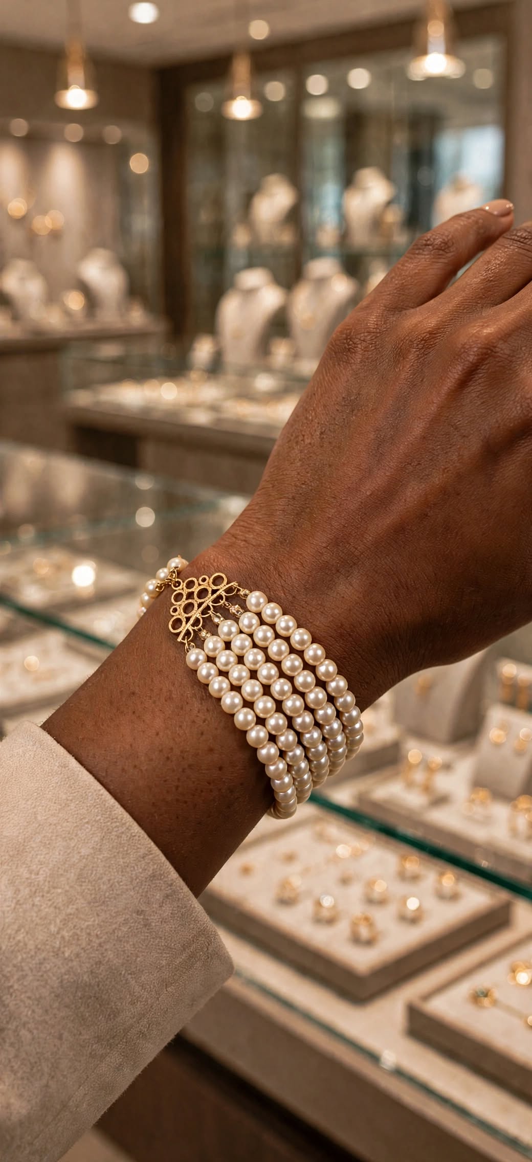 Pulseira Bracelete Pérolas Coleção Ana Hickmann Rommanel