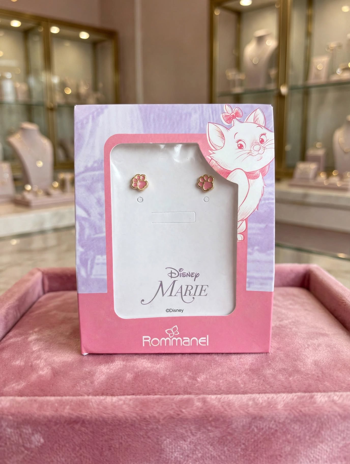 Brinco Patinha Marie Esmalte Rosa Coleção Disney Rommanel
