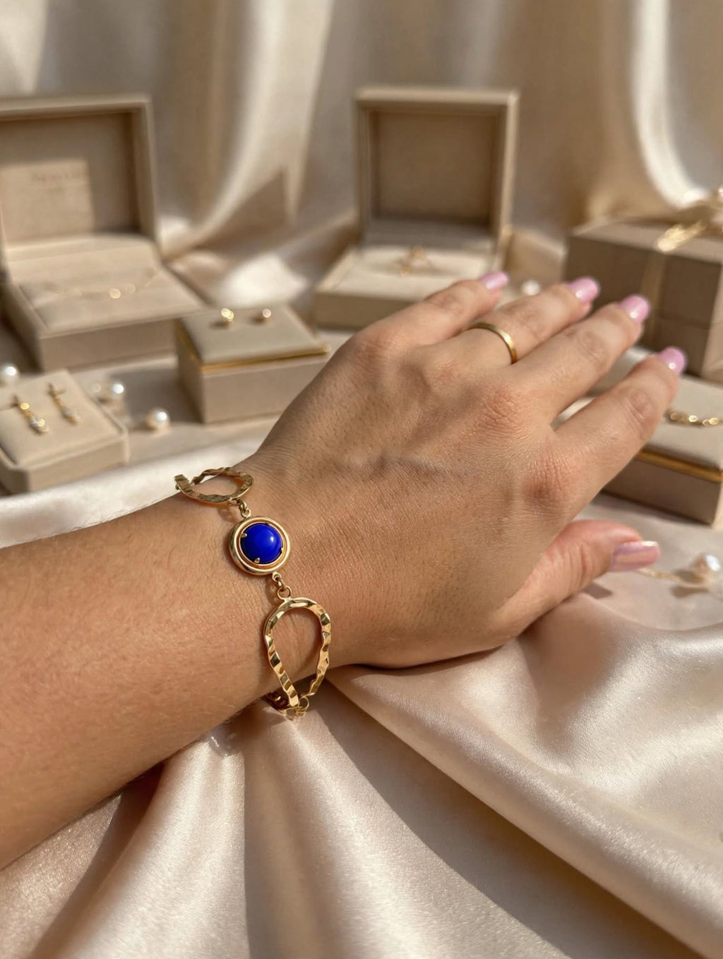 Bracelete Cristal Azul Rommanel