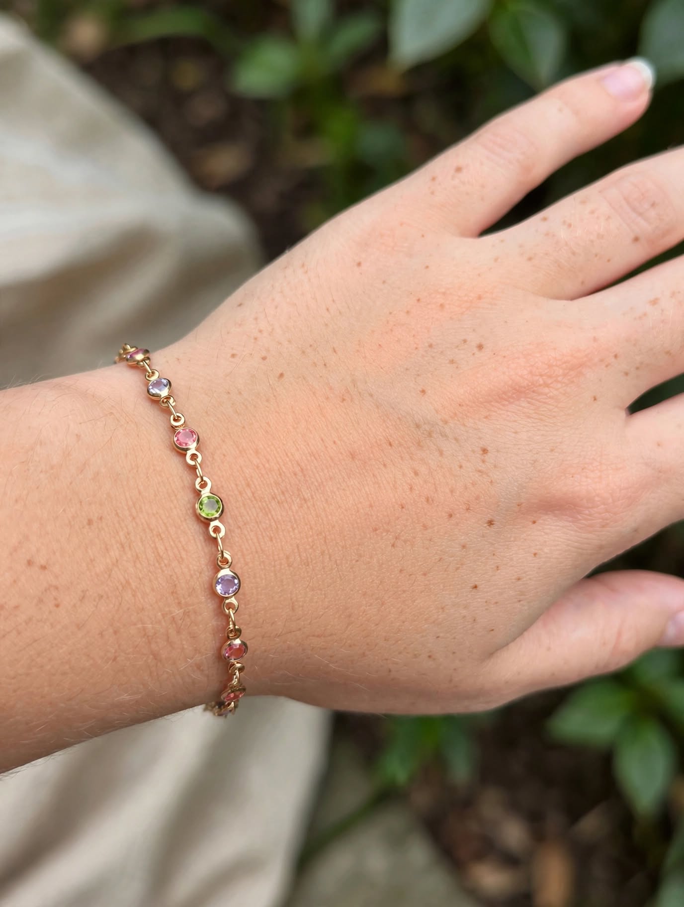 Pulseira Bolinhas Zircónias Redondas Multicoloridas Rommanel