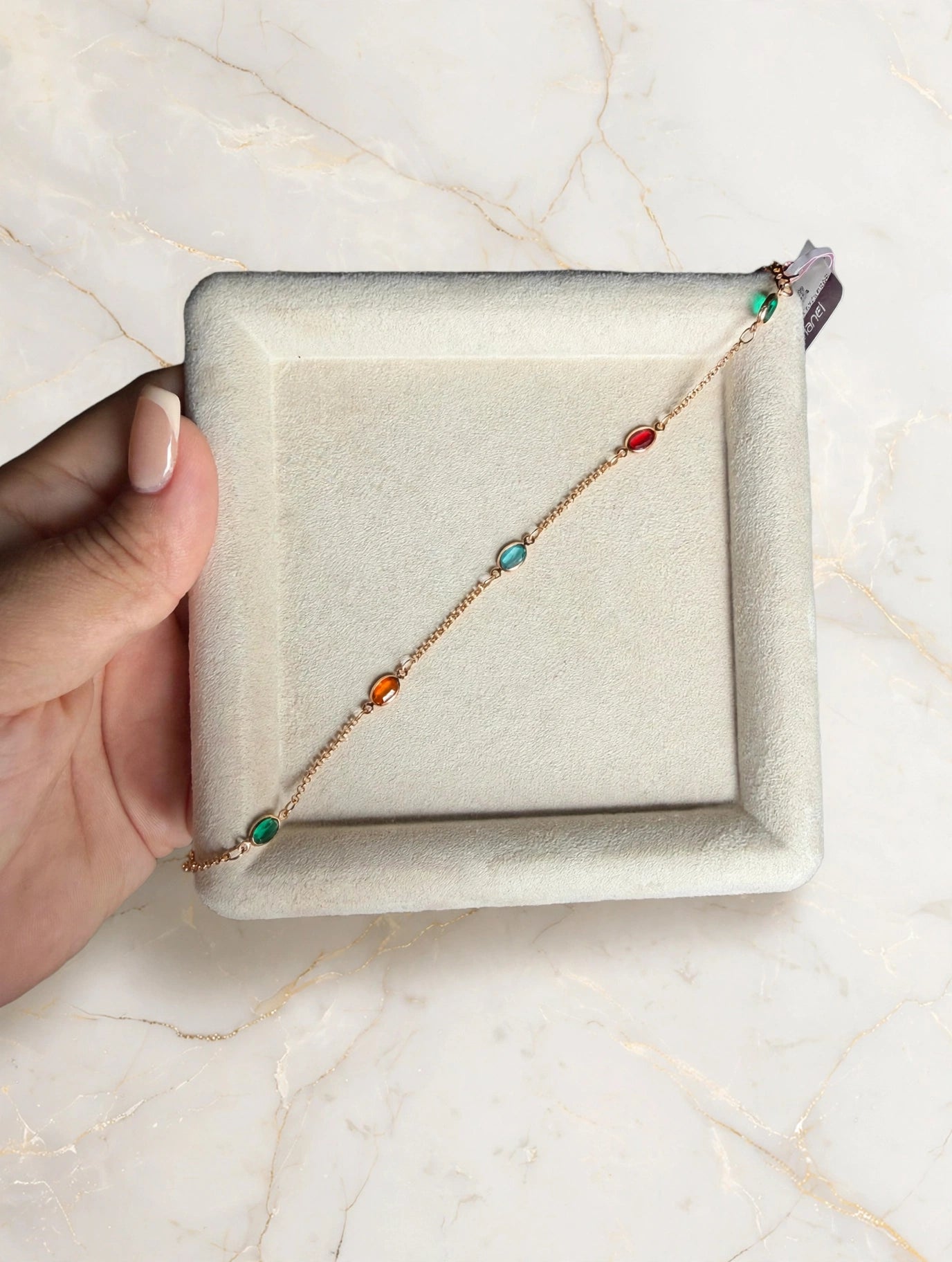 Pulseira Pedras Coloridas Cristais Ovais Rommanel