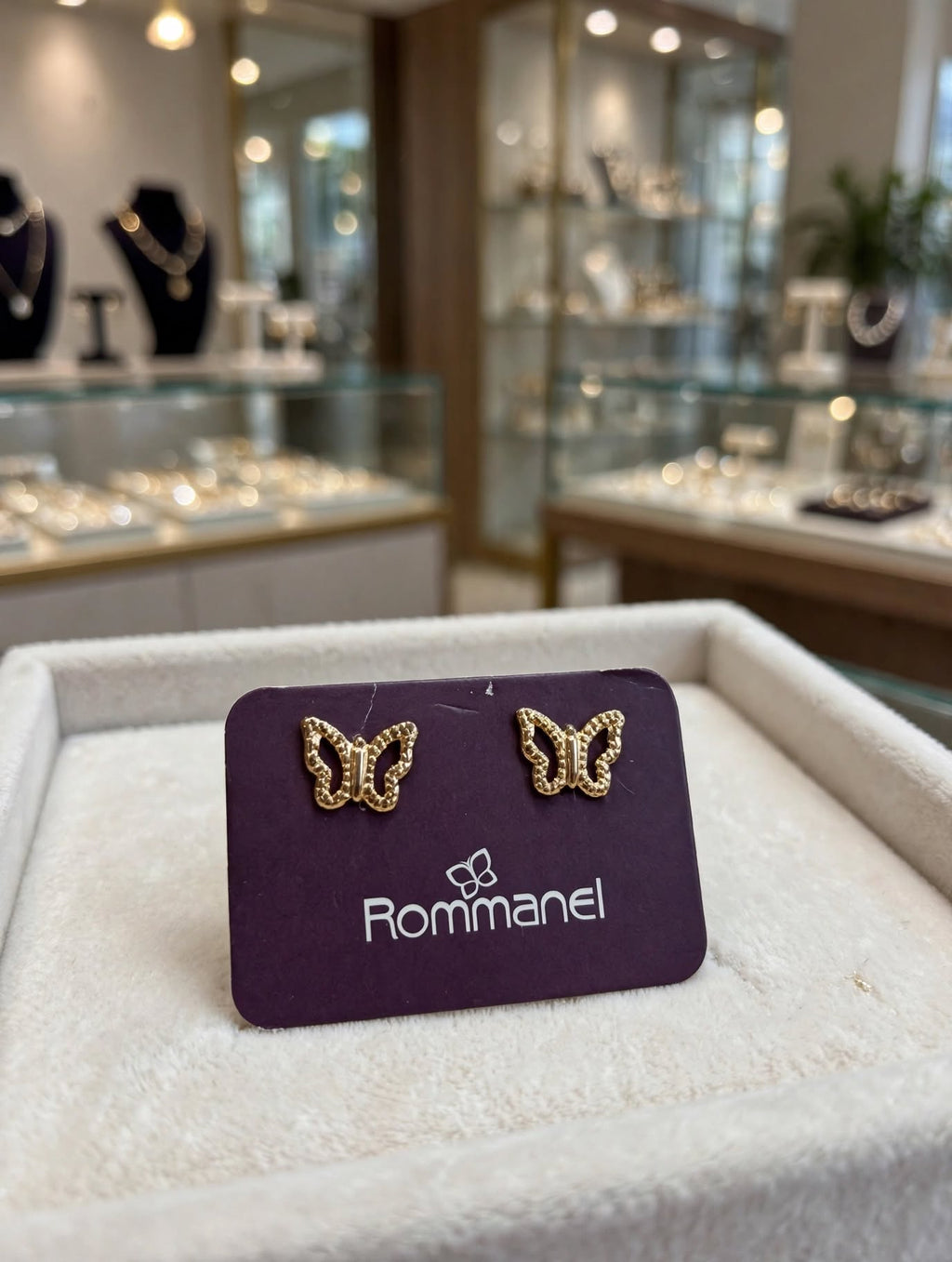 Brincos Borboleta Pontilhada Rommanel