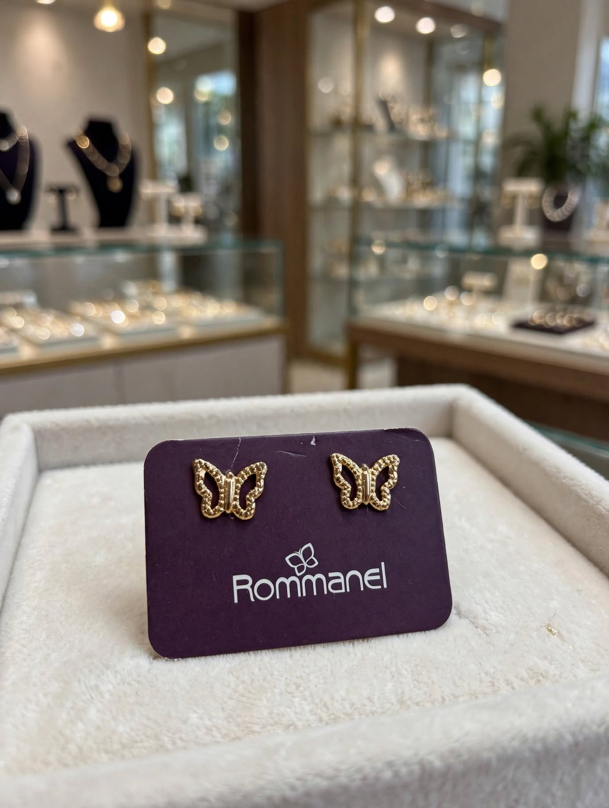 Brincos Borboleta Pontilhada Rommanel